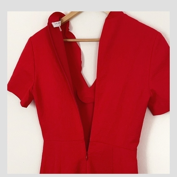 Sandro Short Dress Mini Crepe Fabric Cocktail Occasion Dress Short Sleeve Sz 1 - Picture 5 of 14